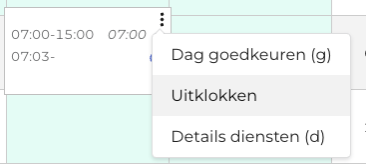 Uitklokken vanuit realisatie