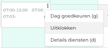 uitklokken WFM